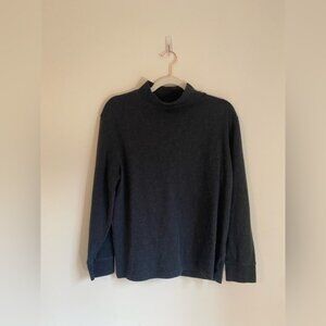 Charcoal Gray Long Sleeve Mock Turtleneck Top By Speculation Size S